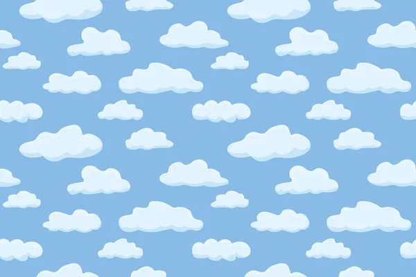 Sky Clouds Seamless Pattern Vector Illustration — Stock Vector