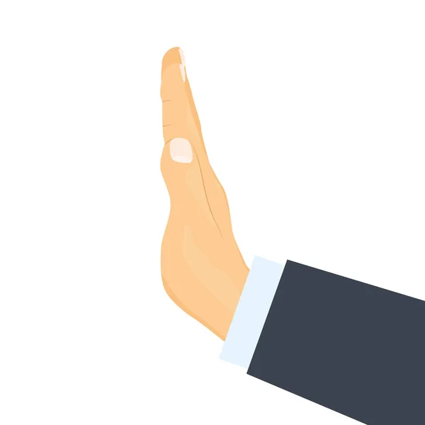Businessman Hand Stop Gesture Bribe Objection Breaking Negotiations Concept Vector — Stock Vector