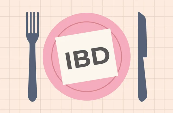 Ibd Inflammatory Bowel Disease Geschreven Het Vel Papier Eettafel Set — Stockvector