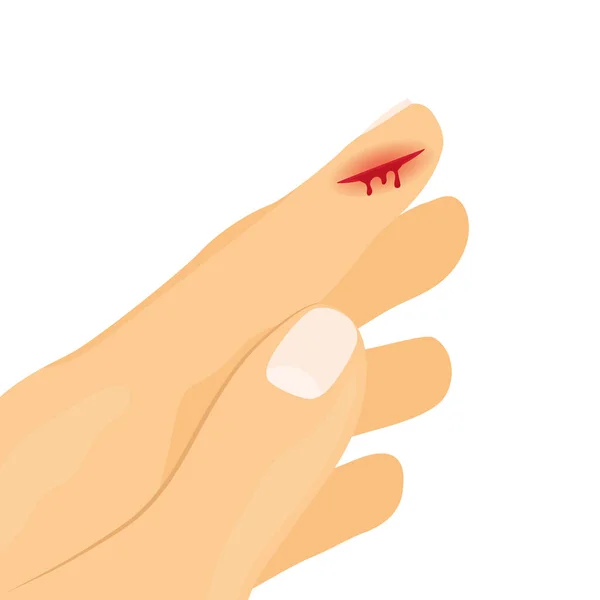 Bleeding Blood Finger Wound Vector Illustration — Stock Vector