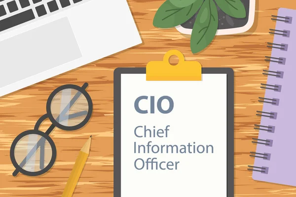 stock vector CIO Chief Information Officer written on clipboar