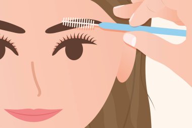 Kaş kaplama prosedürü; estetik tıp kliniği, güzellik salonu konsepti - vektör çizimi