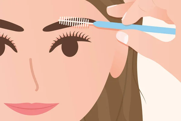 眉ラミネーションの手順 美容医療クリニック 美容室のコンセプト ベクターイラスト比率 — ストックベクタ