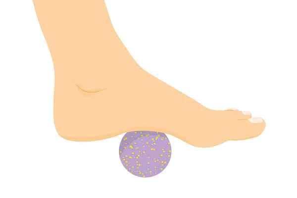 Massaging Foot Relaxing Ball Vector Illustratio — Stock Vector