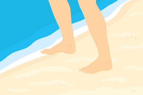 Dostanie Się Morza Wolność Letni Relaks Plaży Wakacje Wektor Ilustracji — Wektor stockowy