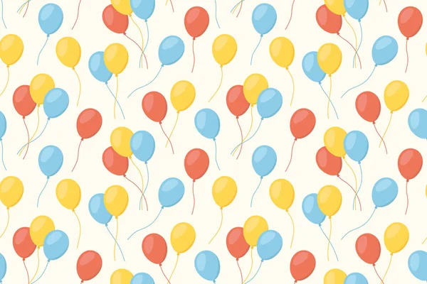 Colorful Balloons Seamless Pattern Children Party Birthday Baby Shower Vector — Stock Vector