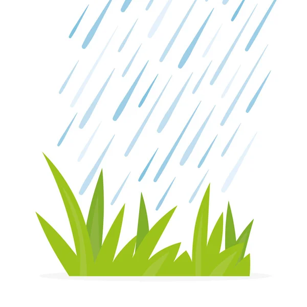 草原绿色叶上的落水滴 矢量插画 — 图库矢量图片