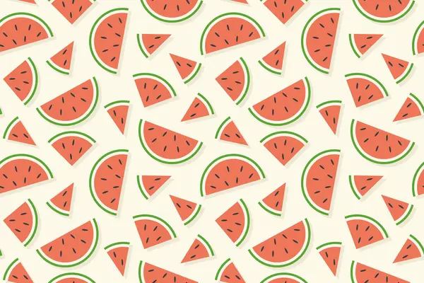 Summer Seamless Pattern Watermelons Vector Illustration — Stock Vector