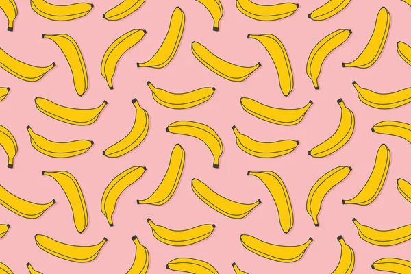 Summer Seamless Pattern Bananas Vector Illustratio — Stock Vector