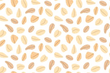 Yulaf gevrekleri ile pürüzsüz desen; kahvaltı; sağlıklı beslenme arka planı - vektör çizimi