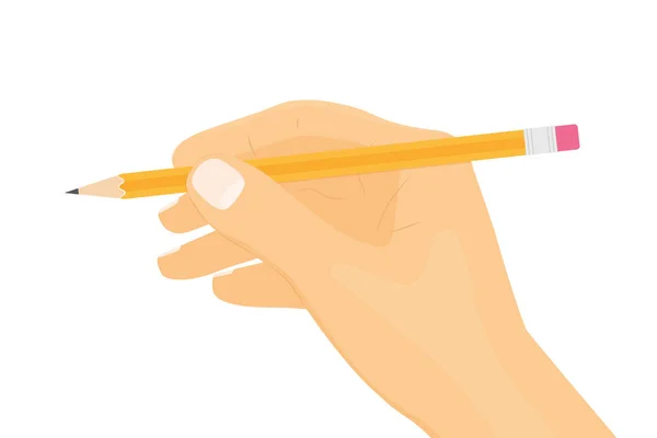 Рука Тримає Олівець Малюнок Написання Ескіз Концепції Вектор Ілюстрація — стоковий вектор