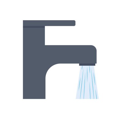 Akan su ile modern musluk - vektör illüstrasyon