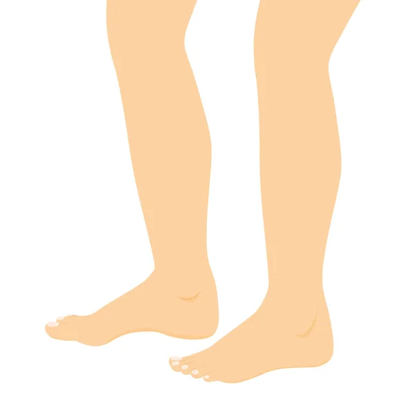 Piernas Desnudas Caminando Dando Paso Vector Ilustración — Vector de stock