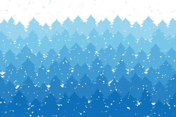 Paisagem Inverno Com Neblina Floresta Nevada Fundo Natal Vector Illustratio — Vetor de Stock