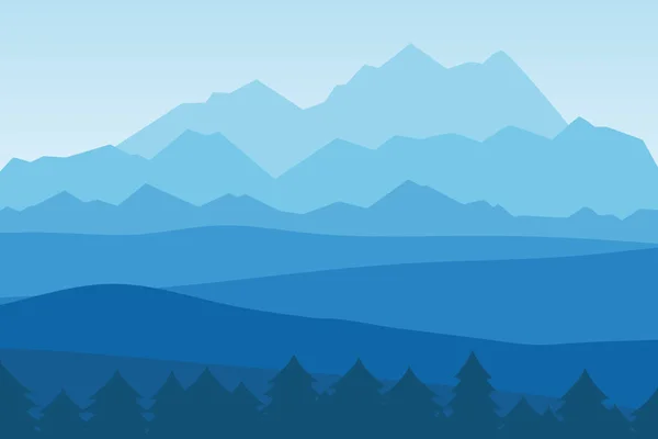 Nebuloso Altas Montanhas Paisagem Natureza Fundo Ilustração Vetorial — Vetor de Stock