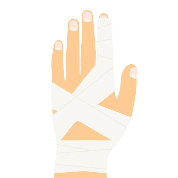 Injured Finger Bandage Vector Illustration — Stock Vector