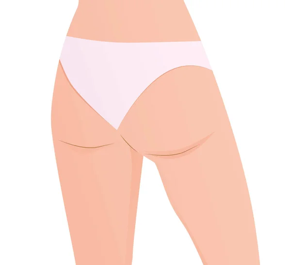 Back Woman Slim Female Buttocks Panties Vector Illustration — Stock Vector