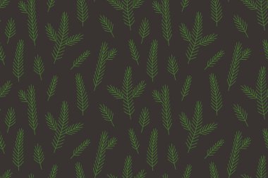 Noel, köknar ağacı dalları ile kışın dikişsiz desen, sarma, tekstil, duvar kâğıdı, tebrik kartı çizimi için harika.