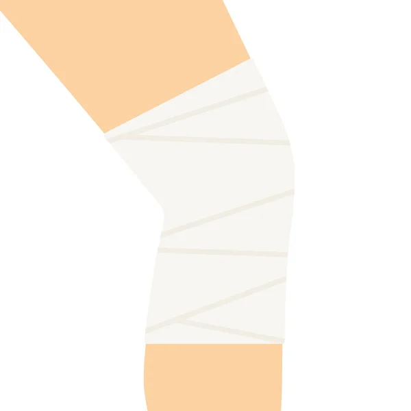 Bandage Compression Enroulé Autour Illustration Vectorielle Genou Patient — Image vectorielle