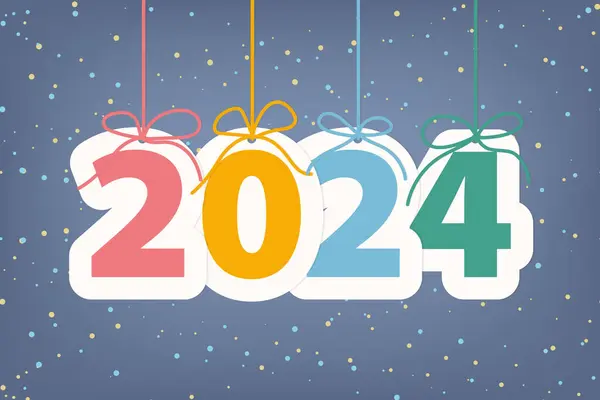 Feliz Año Nuevo 2024 Ilustración Vectorial — Vector de stock