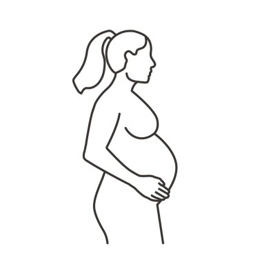 hamile kadın silueti - vektör çizimi