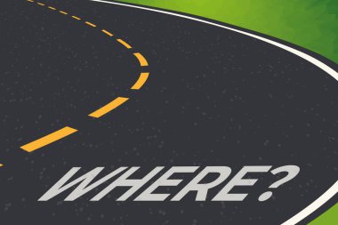 yol-vektör illüstrasyonunda soru