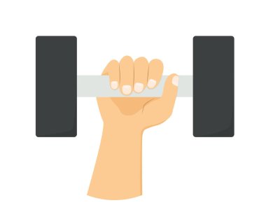 El ele tutuşan spor salonu dambılı-vektör çizimi