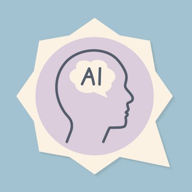 Yapay Zeka, Yapay Zeka kavramı - vektör illüstrasyonu