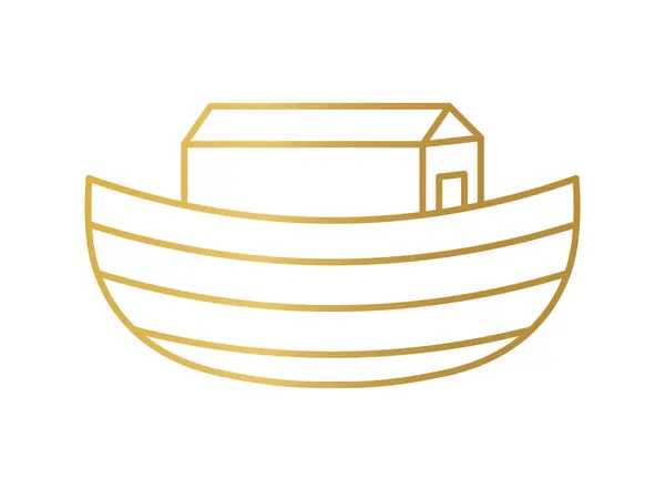 Ícone Dourado Arca Noé Ilustração Vetorial —  Vetores de Stock