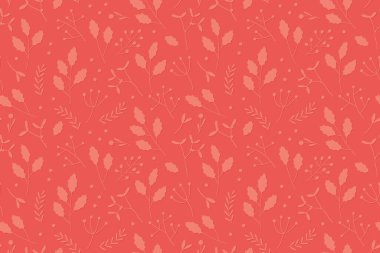 Kış, Noel, çiçek elementleri vektör illüstrasyonlu kusursuz doğa deseni.