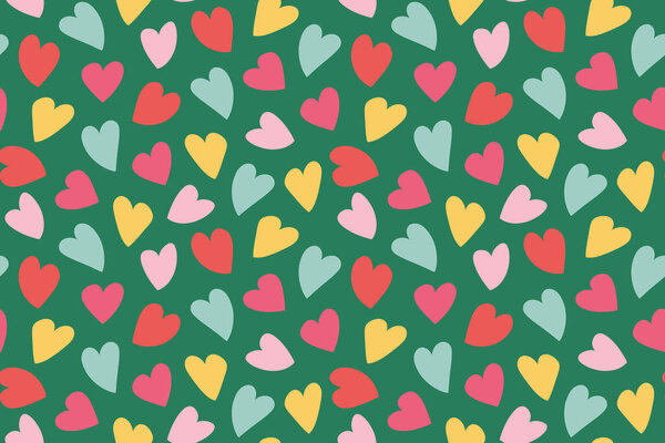 бесшовный красочный рисунок сердца; любовь, концепт-векторная иллюстрация ко Дню Святого Валентина