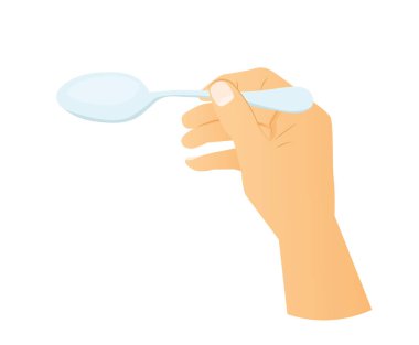 El ele tutuşmak kaşık vektör çizimi