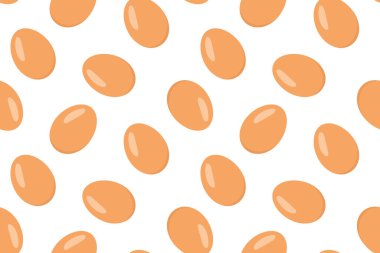 Tavuk yumurtaları ile kusursuz desen; Paskalya veya çiftlik dükkanı arka plan - vektör illüstrasyon