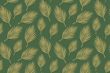 Palmiye yaprakları ile lüks altın desenli... vektör illüstrasyonu-