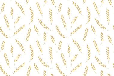 Buğday kulaklı kusursuz altın desenli buğday kulaklı; ilk kutsal komünyon daveti ve diğer aksesuarlar için harika - vektör illüstrasyonu