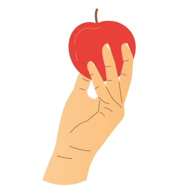 Sağlık ve canlılığı sembolize eden kırmızı elma, sağlık ve beslenme kampanyalarında kullanılmak için ideal, eğitim materyalleri - vektör illüstrasyonu