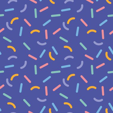 Dondurma, parti konfetisi için dekoratif serpiştirilmiş kusursuz desen - vektör illüstrasyonu