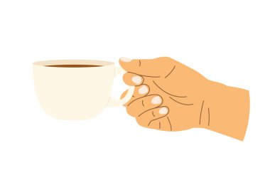 El ele tutuşmak fincan vektör illüstrasyon