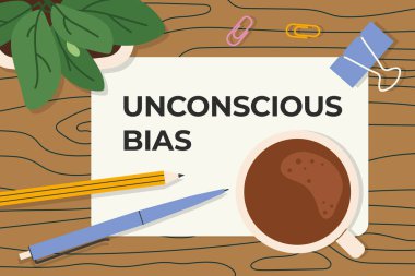 Unconscious bias concept; impact of implicit biases on society and the importance of equity and inclusivity- vector illustratio clipart