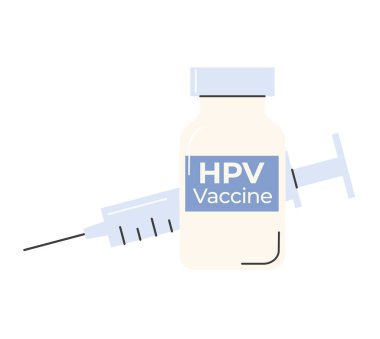 HPV insan papillomavirus aşısı; HPV aşısını destekleyen sağlık kampanyalarında, virüs önleme hakkında eğitici materyallerde kullanılabilir - vektör illüstrasyonu