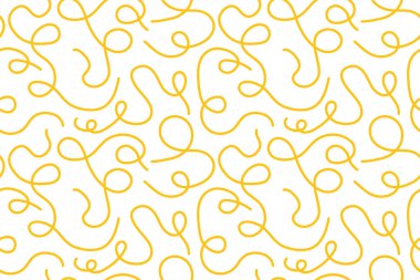 Pişmiş spagetti makarna, kusursuz desenli vektör çizimi.