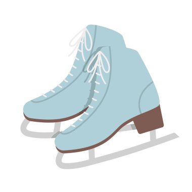 Bir çift buz pateni, kış sporu illüstrasyonu