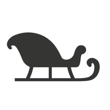 Geleneksel Noel Baba kızağı siyah simgesi - vektör illüstrasyonu