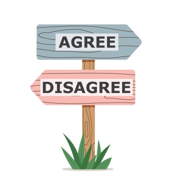 Katılıyorum ya da katılmıyorum. Vektör illüstrasyonu