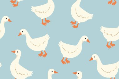 Kaz desenli şirin, çocuklar için mükemmel, bebek eşyaları, kırtasiye malzemesi, paskalya arkaplanı çizimi...