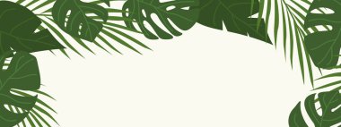 Yaz, palmiye yapraklı tropikal afişler mevsimsel promosyonlar, tatil tasarımları ve yaz temalı projeler için mükemmel.