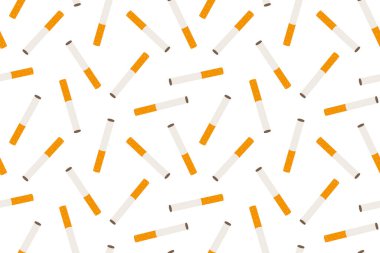 Sigara ile kusursuz desen; farkındalık projeleri, sigara karşıtı kampanyalar, keskin moda baskıları veya temalı ambalaj vektör çizimi için ideal