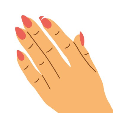 Kırık tırnaklı bir kadın eli; güzellik salonu malzemeleri, tırnak bakımı uyarıları, manikür sorunları ya da tırnak hasarına ilişkin eğitimsel görseller için mükemmel.