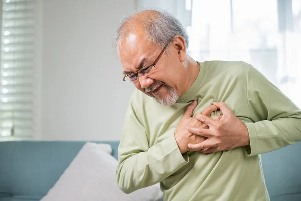 Homem Mais Velho Asiático Tem Doença Congênita Que Sofre Dor — Fotografia de Stock
