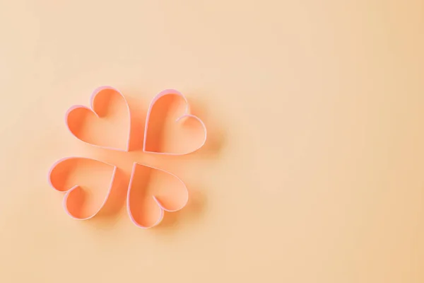 Happy Valentines Day Pink Ribbon Heart Shaped Decorative Symbol Isolated — Stock Photo, Image